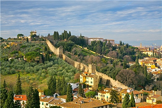 风景,老城墙,托斯卡纳,佛罗伦萨