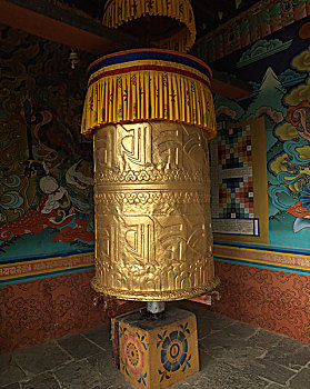 转经轮,普那卡,寺院,不丹