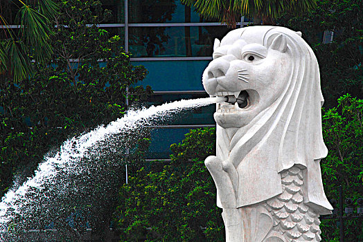 新加坡,著名,鱼尾狮,喷泉