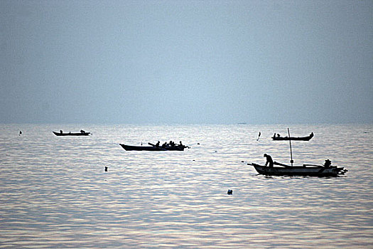 捕鱼者,黎明,印度洋