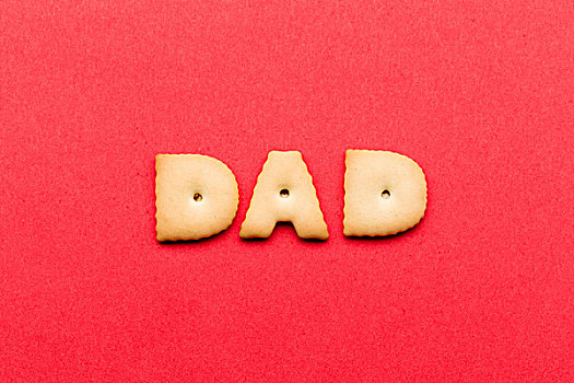 文字,爸爸,饼干,上方,红色背景