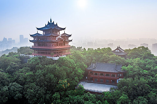 中国,杭州,塔,高塔,庙,寺庙,山上,山,自然,风景,著名景点