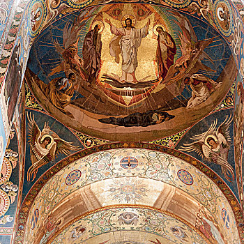 镶嵌图案,宗教塑像,教堂,溢出,血,彼得斯堡,俄罗斯
