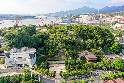 航拍福州马尾船政文化旅游景区马限山公园中国船政文化博物馆