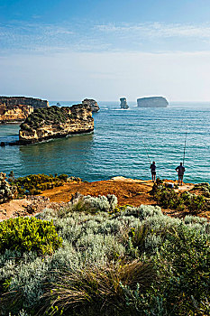 岛屿湾,岩石构造,海洋,道路,维多利亚,澳大利亚,大洋洲