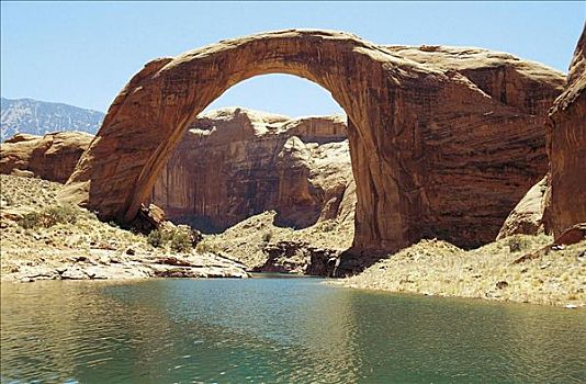 自然,石头,拱形,鲍威尔湖,亚利桑那,美国,北美