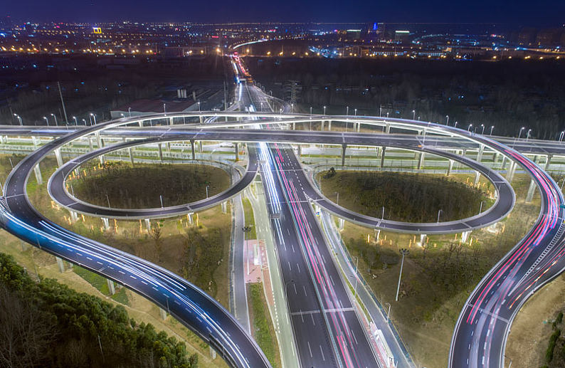 江苏淮安内环高架杨湾立交夜景