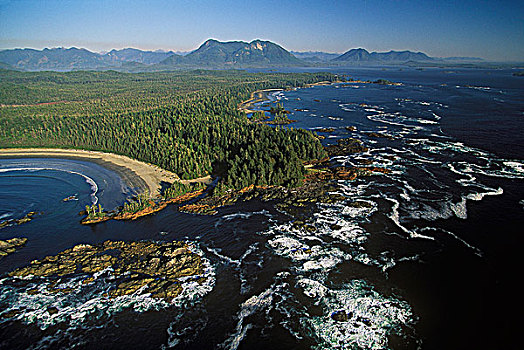 俯视,长滩,环太平洋国家公园,不列颠哥伦比亚省,加拿大