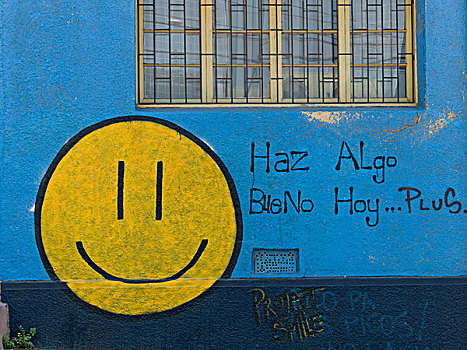 笑脸,墙壁,瓦尔帕莱索,智利