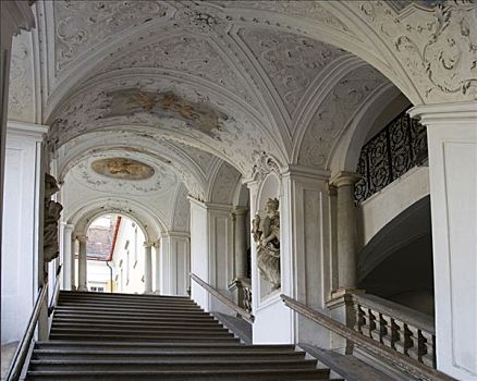 楼梯,寺院,上奥地利州,奥地利