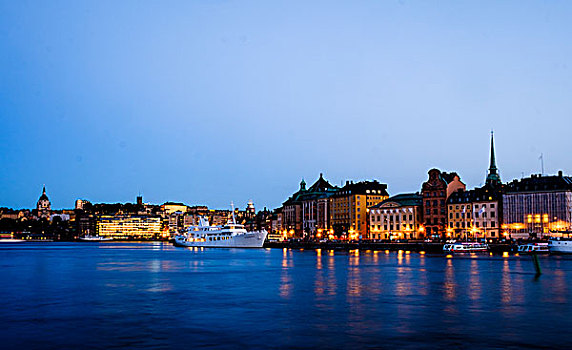 格姆拉斯坦,晚上,亮光,斯德哥尔摩,瑞典,欧洲