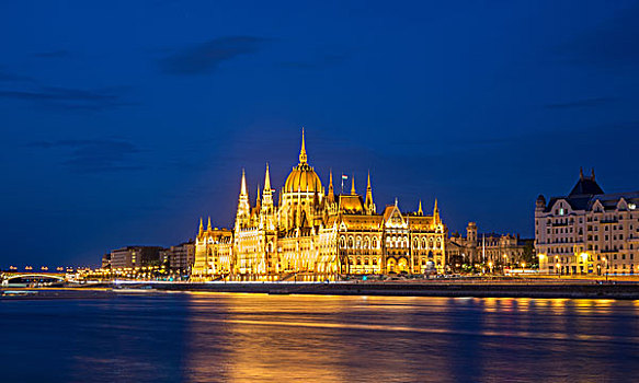 议会,光亮,夜晚,匈牙利,布达佩斯