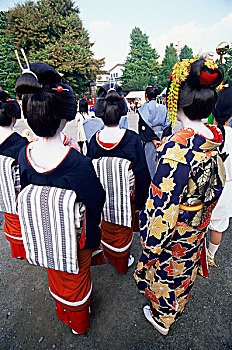 日本,东京,艺妓,时代祭,节日,拿,十一月,浅草寺,浅草