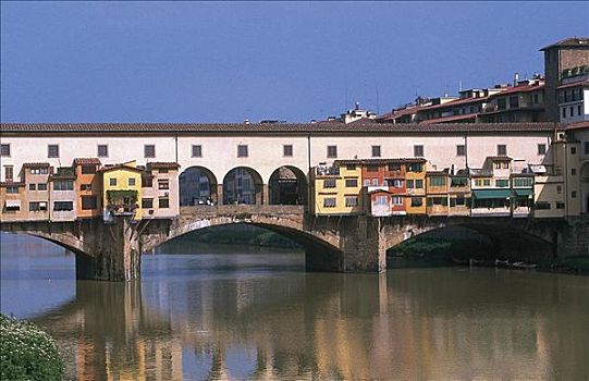 阿尔诺河,桥,维奇奥桥,建筑,佛罗伦萨,托斯卡纳,意大利,欧洲,世界遗产