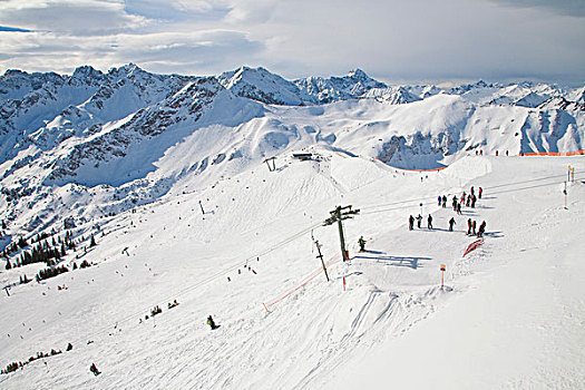 滑雪,区域,山,冬天,雪,奥伯斯多夫,阿尔卑斯山,巴伐利亚,德国,欧洲