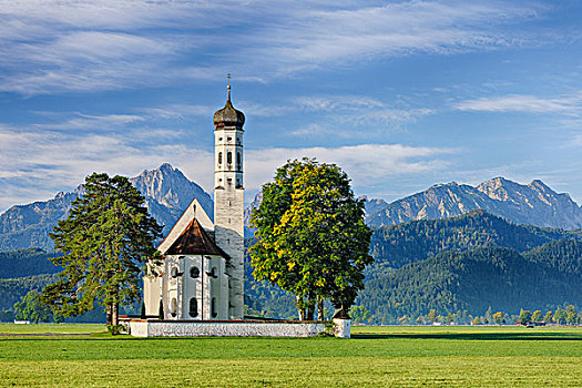 教堂,巴伐利亚阿尔卑斯山,史旺高,巴伐利亚,德国