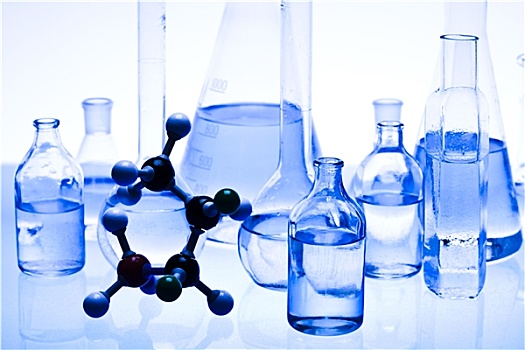 蓝色,化学,小瓶,实验室