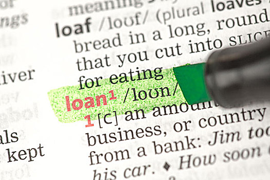 贷款,定义,突显,绿色,字典