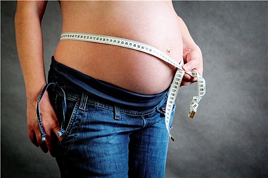 美女,孕妇,温和,测量,肚子