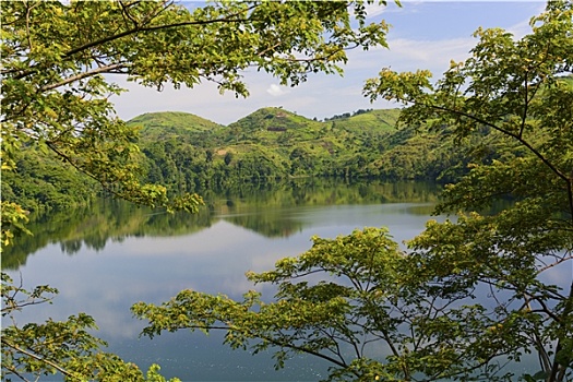 火山,湖,非洲