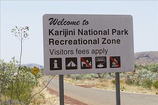 标识,卡瑞吉尼国家公园,区域,西澳大利亚,澳大利亚