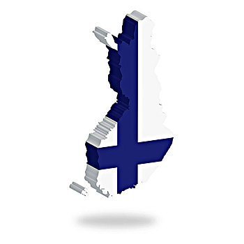 轮廓,旗帜,芬兰,悬空