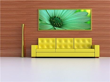 黄色,沙发,现代,环境
