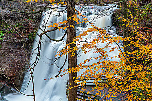 瀑布,秋天,国家公园,俄亥俄,美国