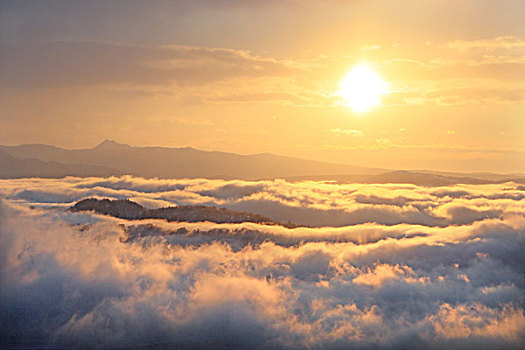 屈斜路湖,海洋,云,日出,北海道