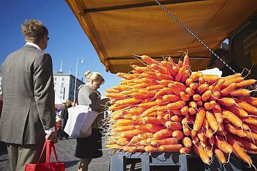 胡萝卜,菜摊,市场,赫尔辛基,芬兰