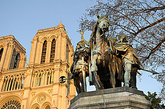 法国,巴黎,雕塑,圣母大教堂
