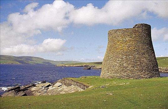 遗址,石头,塔,设得兰群岛,岛屿,苏格兰,英国,欧洲