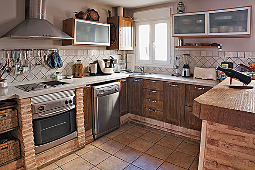 厨房,砖地,安达卢西亚,西班牙