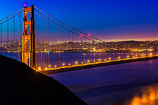 旧金山,金门大桥,日落,线缆,加利福尼亚