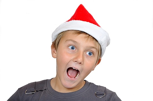 可爱,孩子,圣诞帽