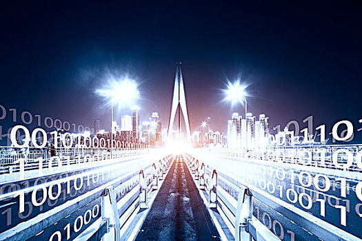 交通,桥,重庆,夜晚