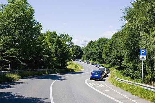 汽车,停放,乡间小路,德国