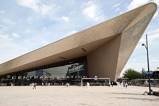 中心,火车站,建筑,中央车站,现代建筑,鹿特丹,荷兰