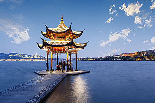杭州,西湖,古代,亭子,传统,建筑,风光