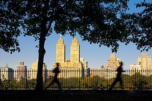 美国,纽约,曼哈顿,中央公园,早晨,慢跑者