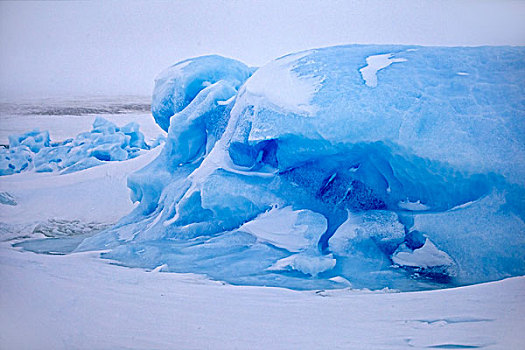 蓝色,冰,排列,南极