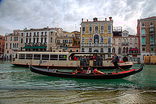小船,汽艇,水,巴士,大运河,威尼斯,意大利
