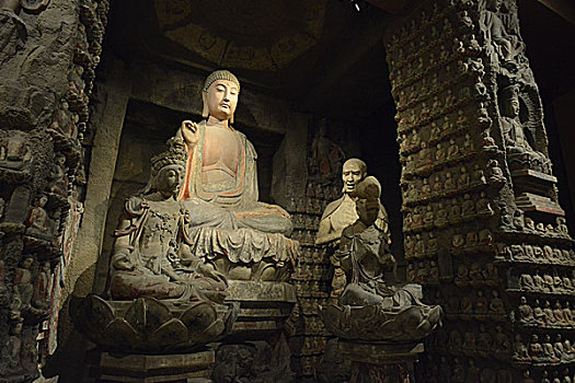 陕西历史博物馆的展品,佛像,陕西西安
