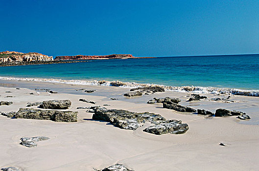 石头,海滩,西澳大利亚,澳大利亚