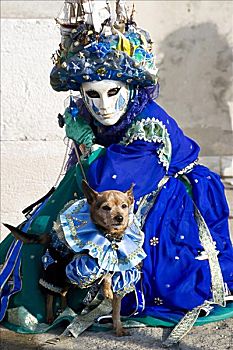 人,传统服装,小狗,威尼斯,意大利