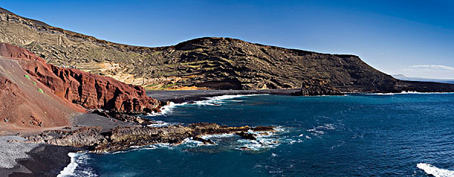 悬崖,兰索罗特岛,加纳利群岛,西班牙,欧洲