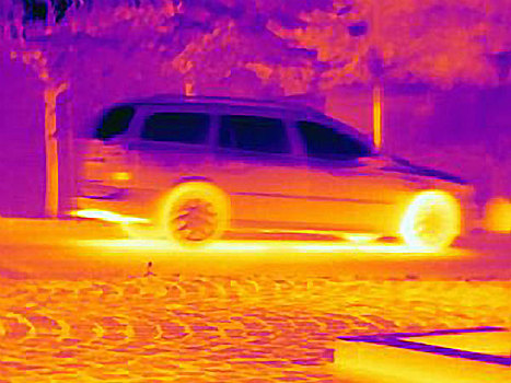 热成像,热,排放,轮胎,速度,汽车