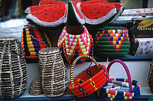 埃及,阿斯旺,市场,篮子,工艺品
