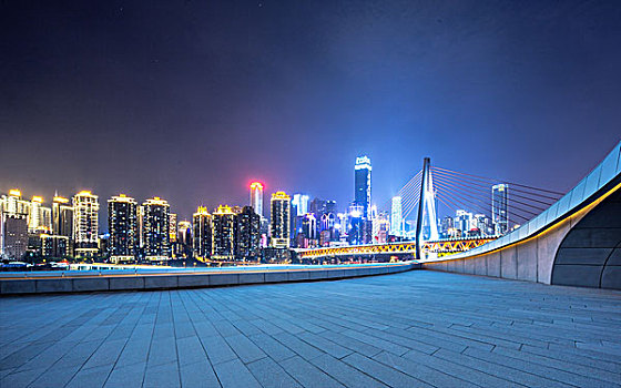 城市,天际线,重庆,夜晚,地面