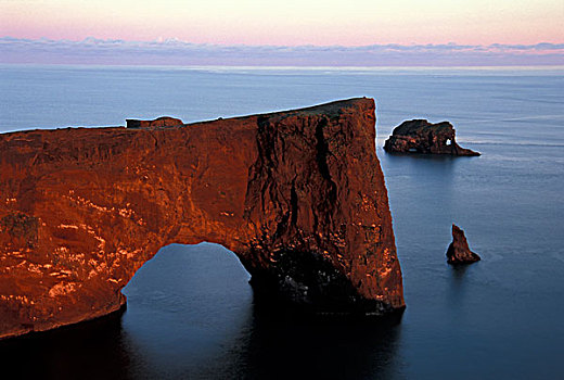 石头,拱形,戴尔赫拉伊,维克,冰岛南部,冰岛,欧洲